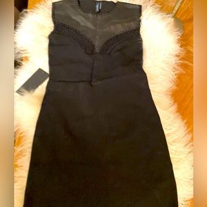 BNWT Marciano luxurious leather look-viscose fitted dress in Size S!!